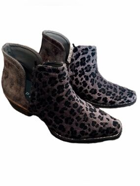 ROPER  Leopard Print Ankle Bootie in Grey and Brown